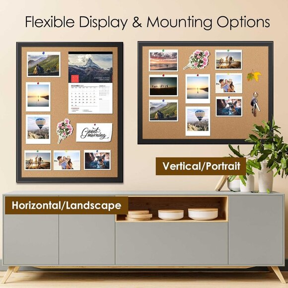 Black, framed corkboard/bulletin board, 17x23 - Picture 5 of 5